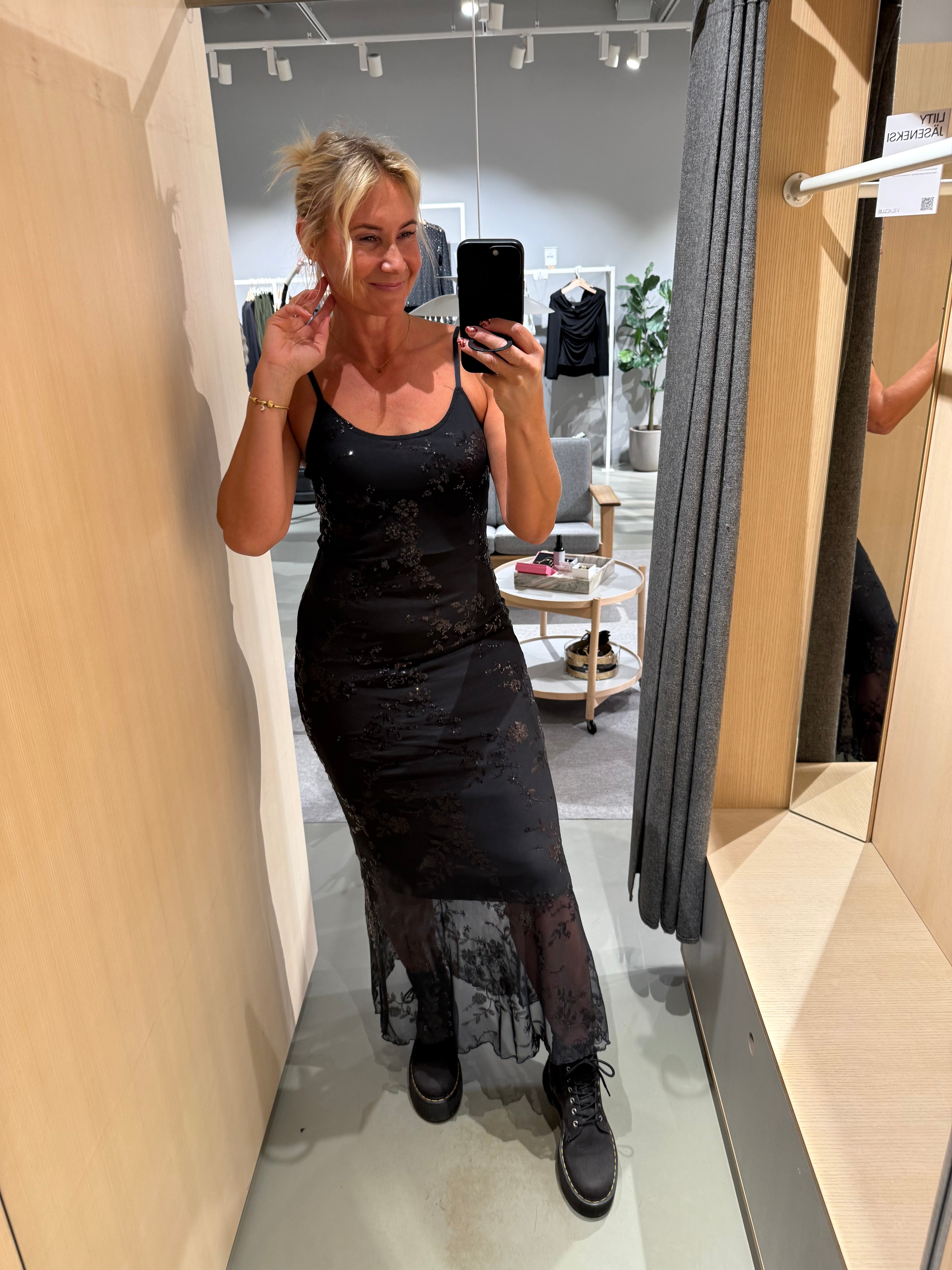 PCEVITA Long Dress - Asphalt